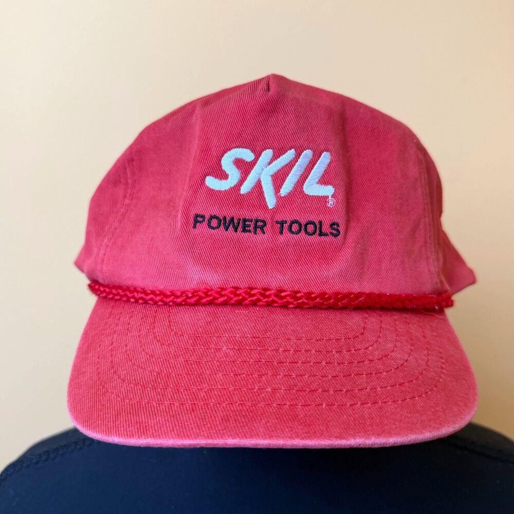 Vintage Skil Power Tools Rope Hat Red Snapback Cap 80s 90s KC Caps Workwear
